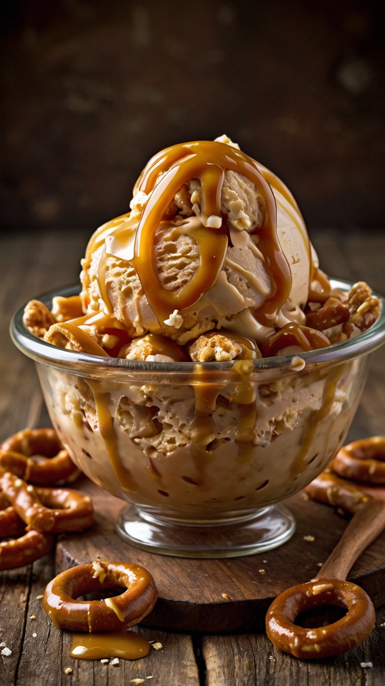 Deliciously Easy Salted Caramel Pretzel Ice Cream with Ninja Creami