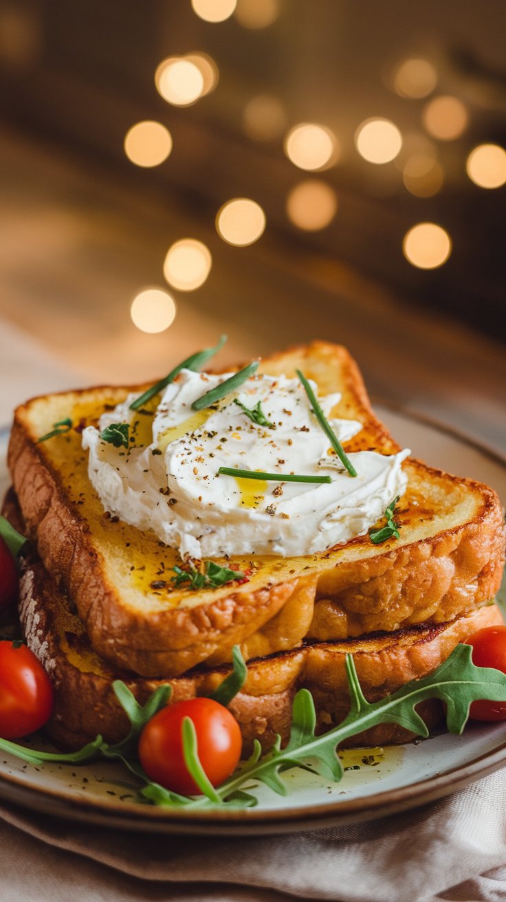 Delicious Savory French Toast with Herbed Cream Cheese Recipe