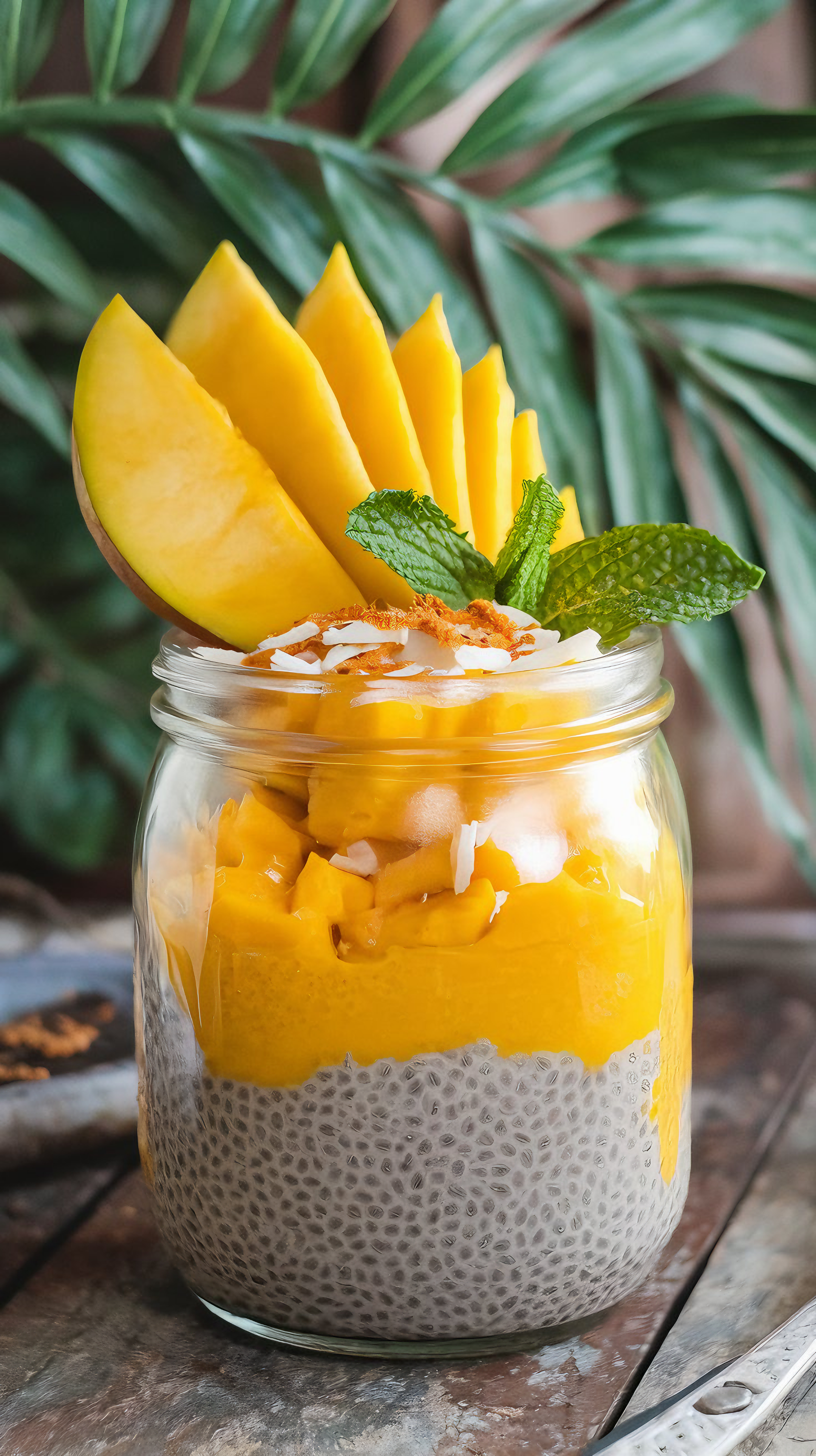 Mango Coconut Chia Pudding |  A Tropical Breakfast