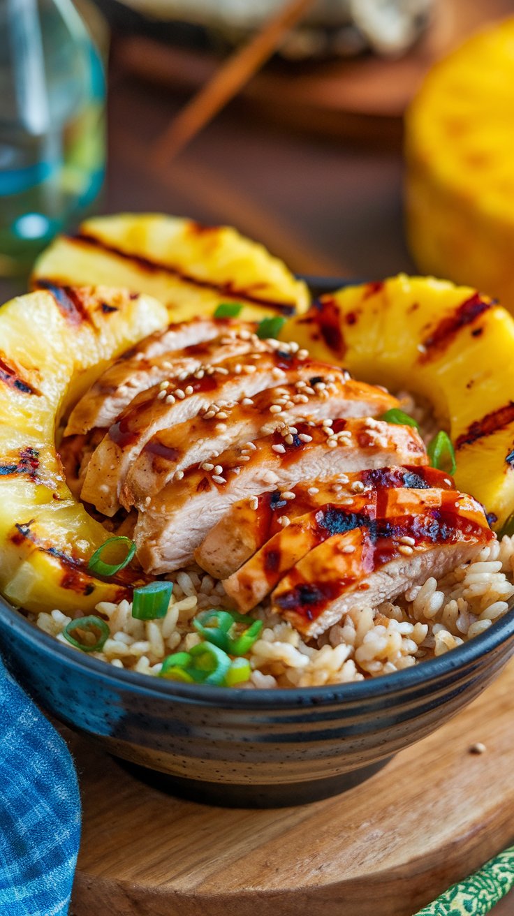 Grilled Pineapple Teriyaki Chicken Bowls: A Tropical Delight