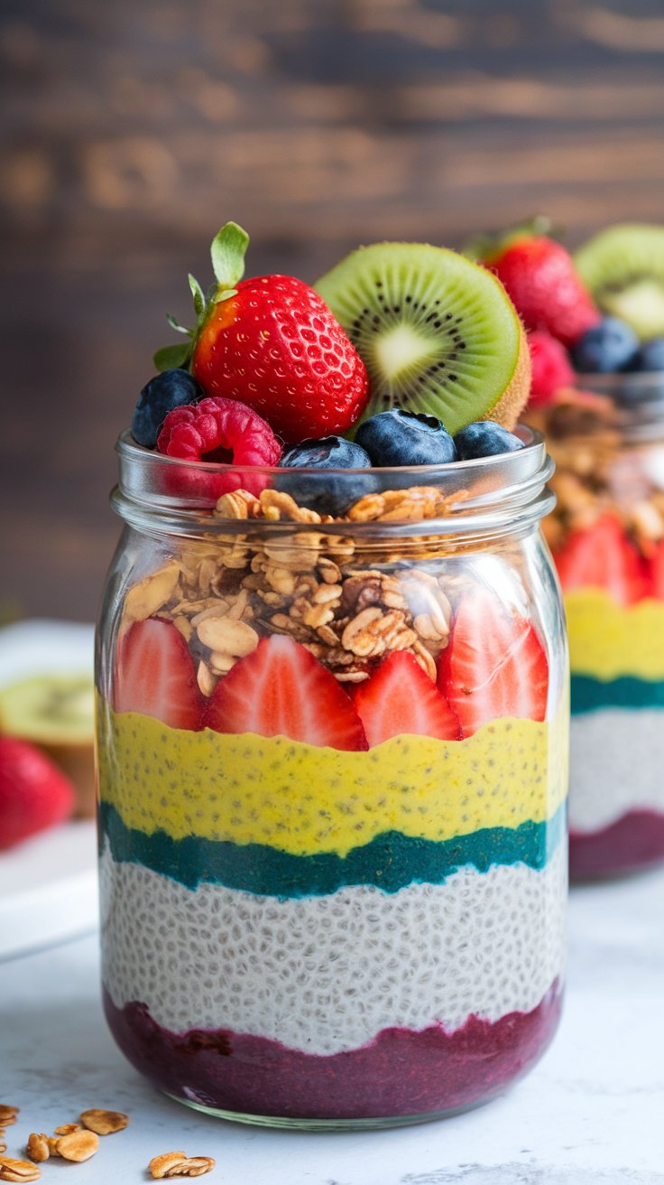 Rainbow Chia Pudding Parfaits | Breakfast that Pops with Color