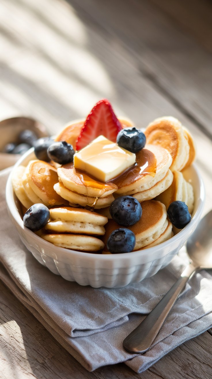 Delicious Pancake Cereal with Maple Drizzle: A Trendy Breakfast Delight