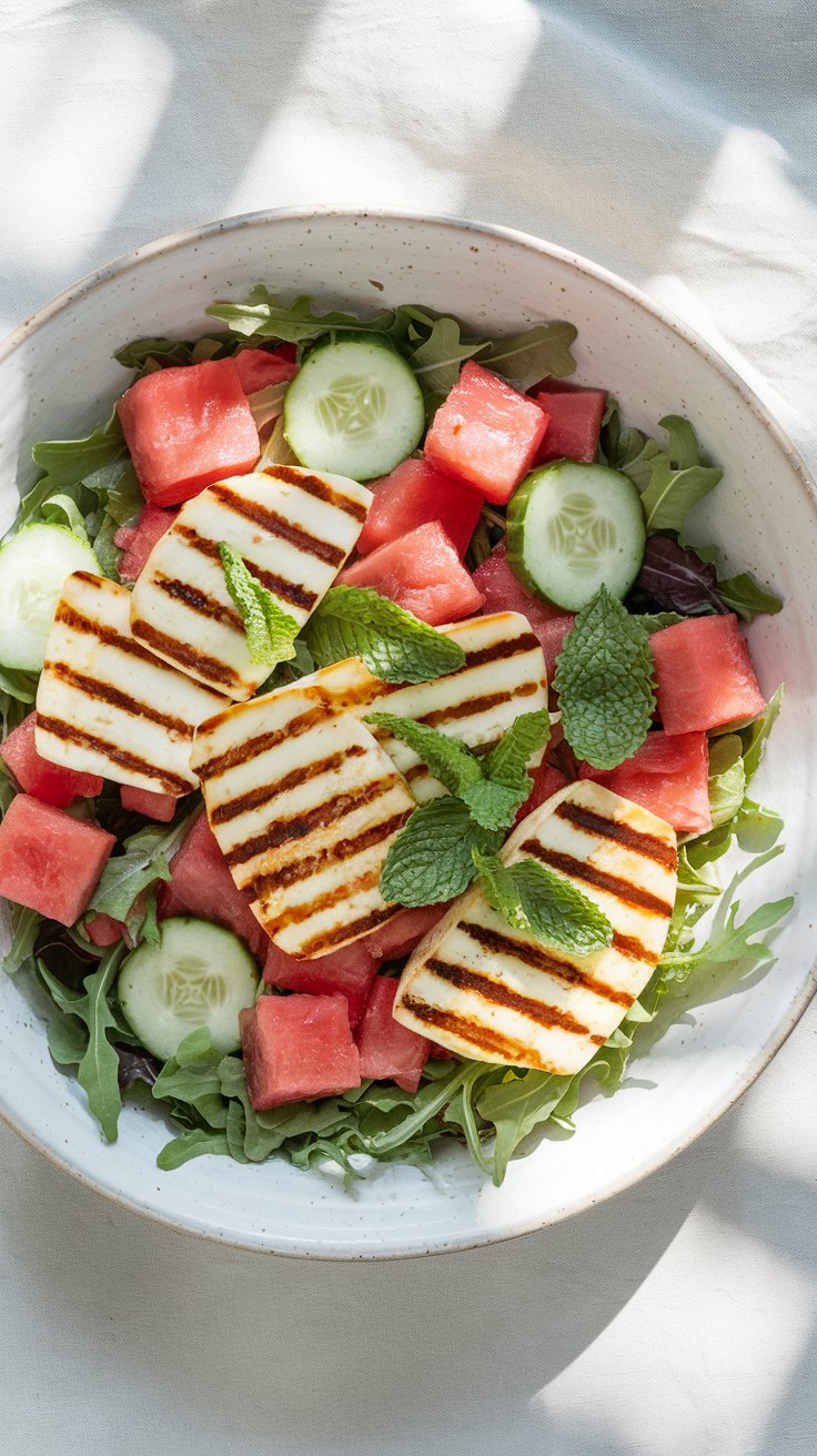 Quick Grilled Halloumi & Watermelon Salad: A Fresh 15-Minute Lunch